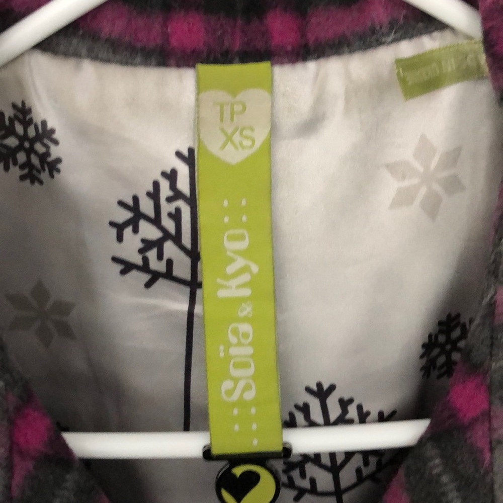 Soia & Kyo pink plaid coat - XS - Picture 3 of 6